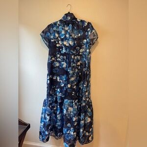 Sugarlips Navy Floral Maxi Dress with Blue Accents